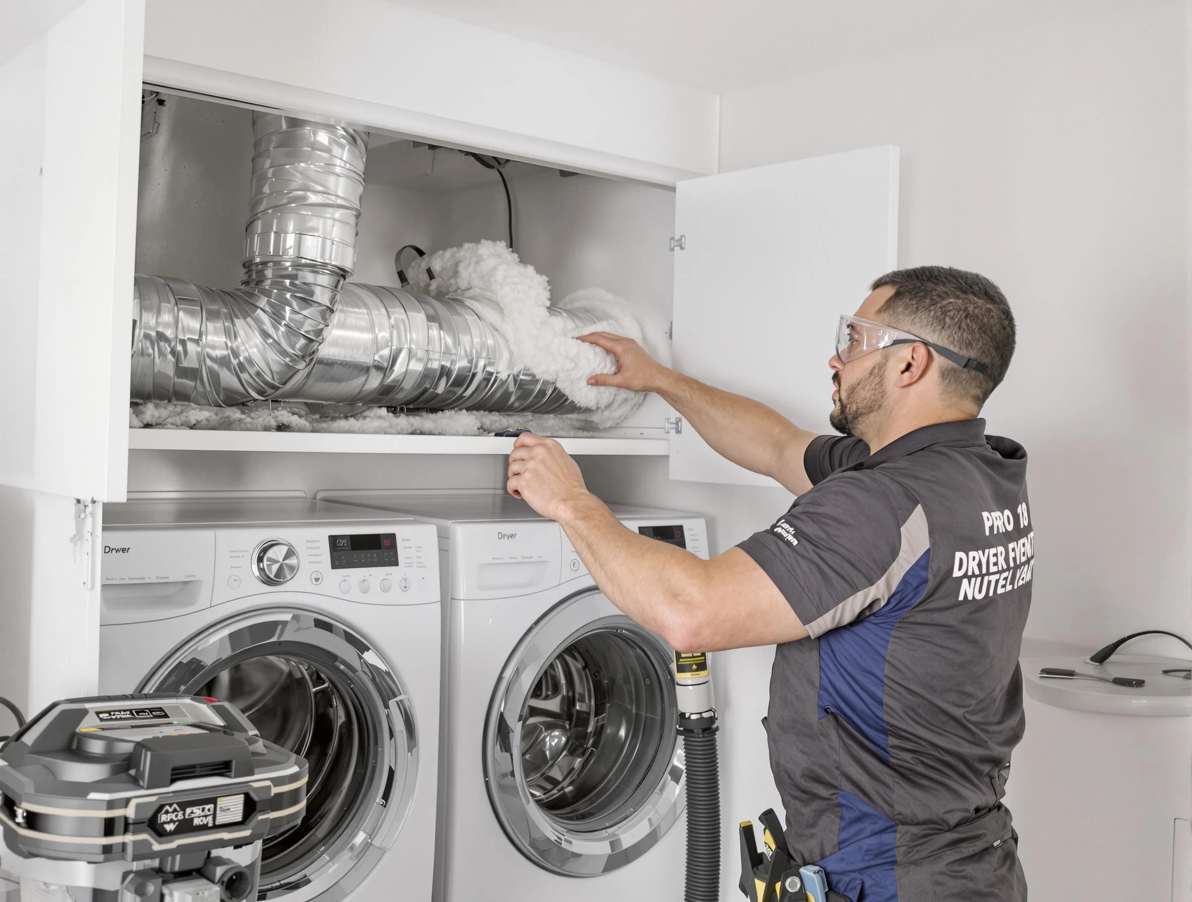 Forest Hills Dryer Vent Cleaning certified technician performing specialized gas dryer vent cleaning in Forest Hills